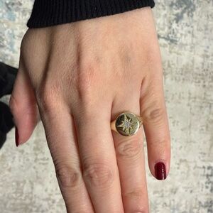 Gold Star Ring -  Sterling Silver 925 - size 5